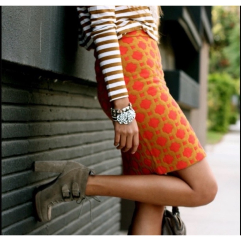 Anthropologie Charlie & Robin Geometric Pencil Skirt